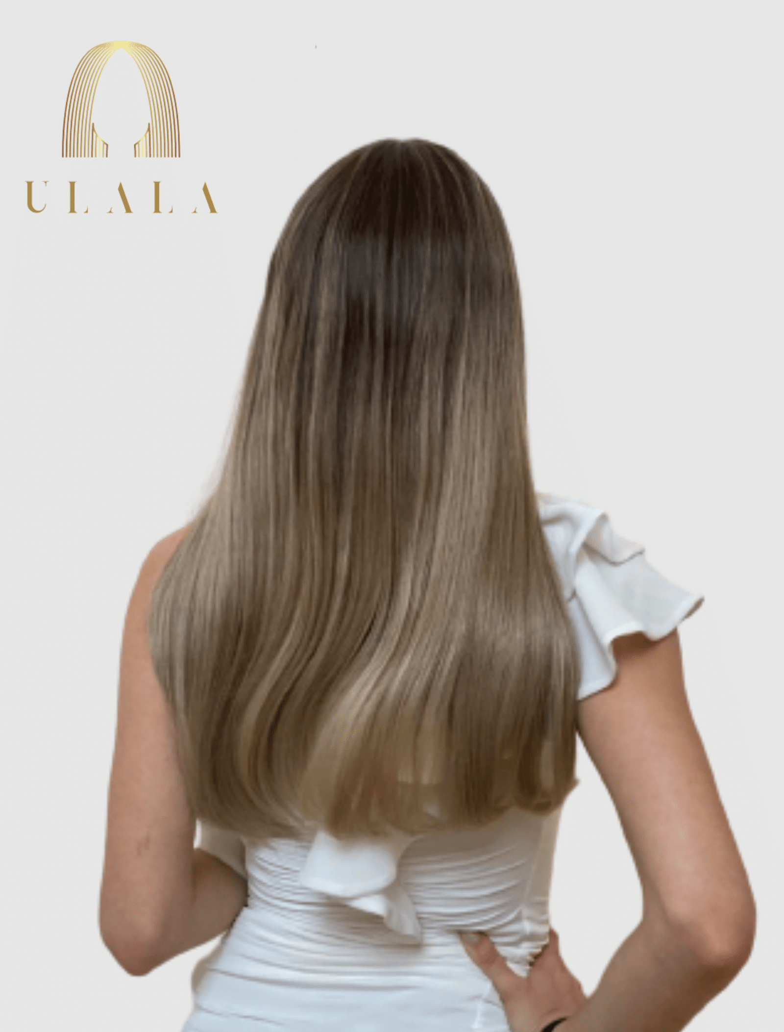 100% valódi haj paróka hosszú balayage
