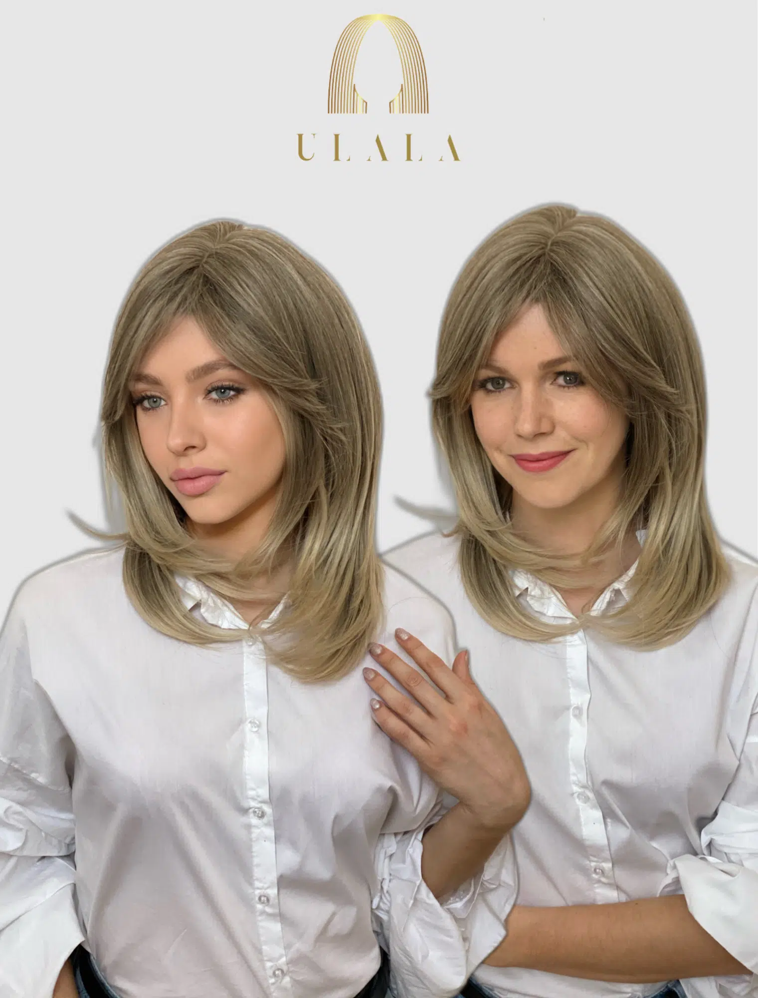 Természetes sötétszőke paróka - 100% eredeti emberi haj