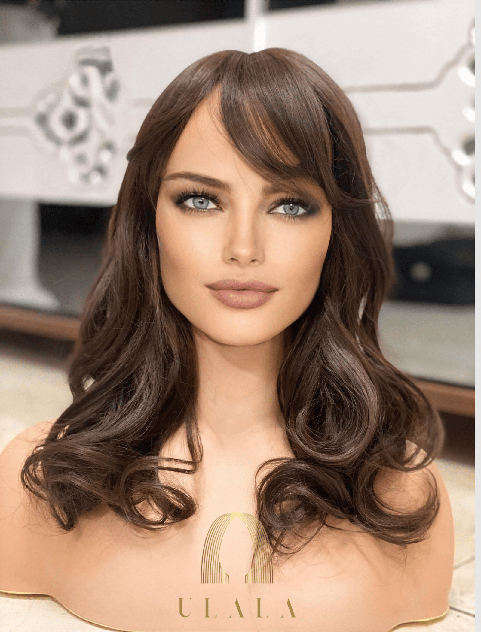 barna paróka valódi hajból