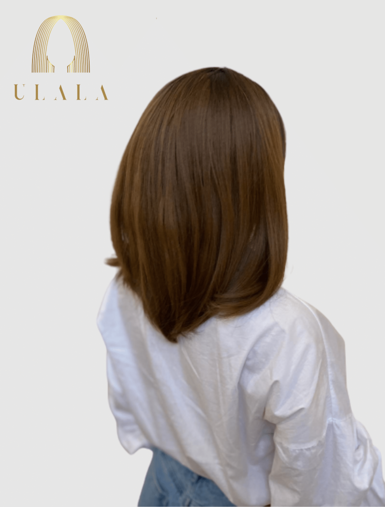 középhosszú barna paróka emberi haj