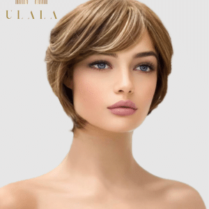 rövid barna paróka valódi hajból