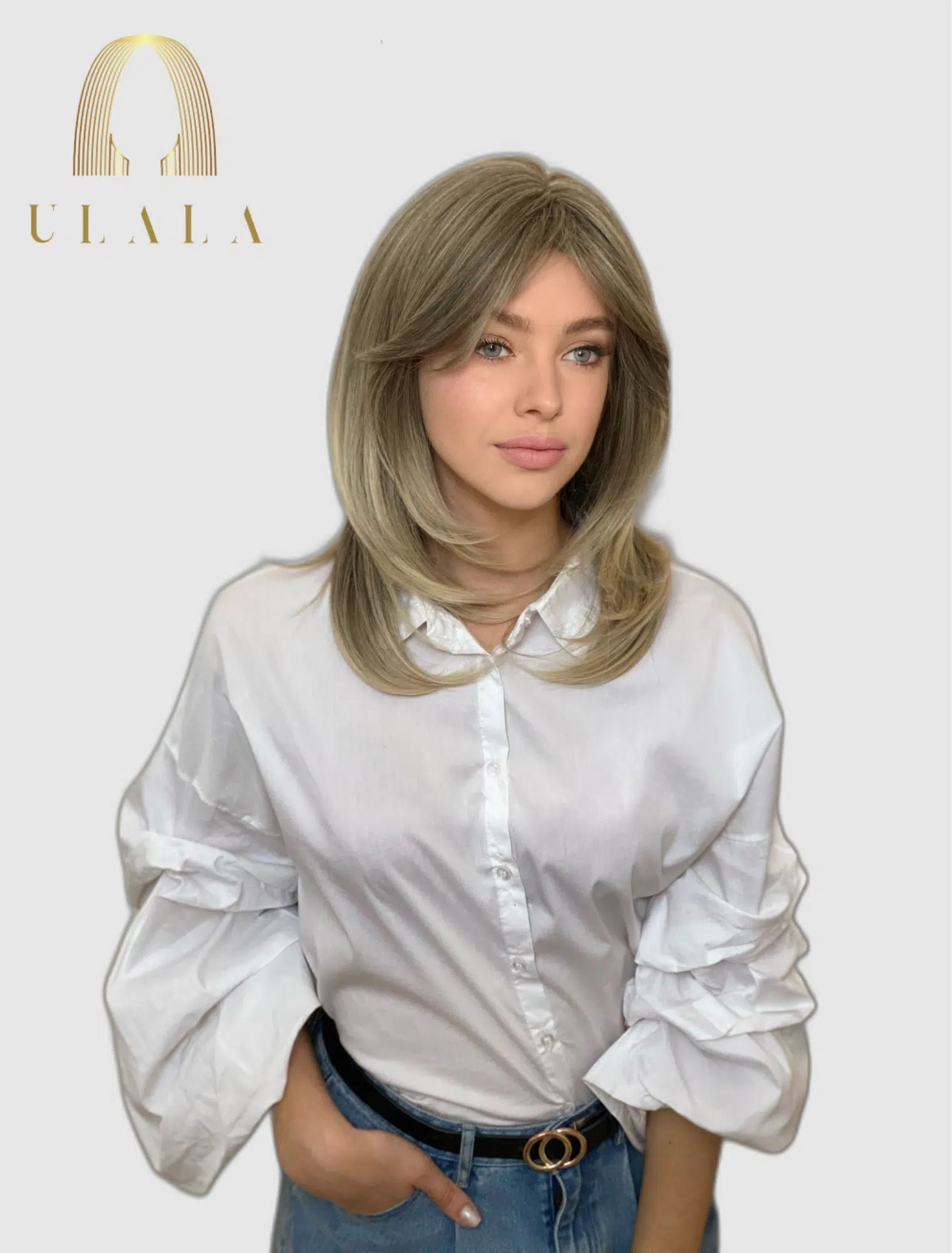 sötét szőke természetes paróka eladó - emberi haj