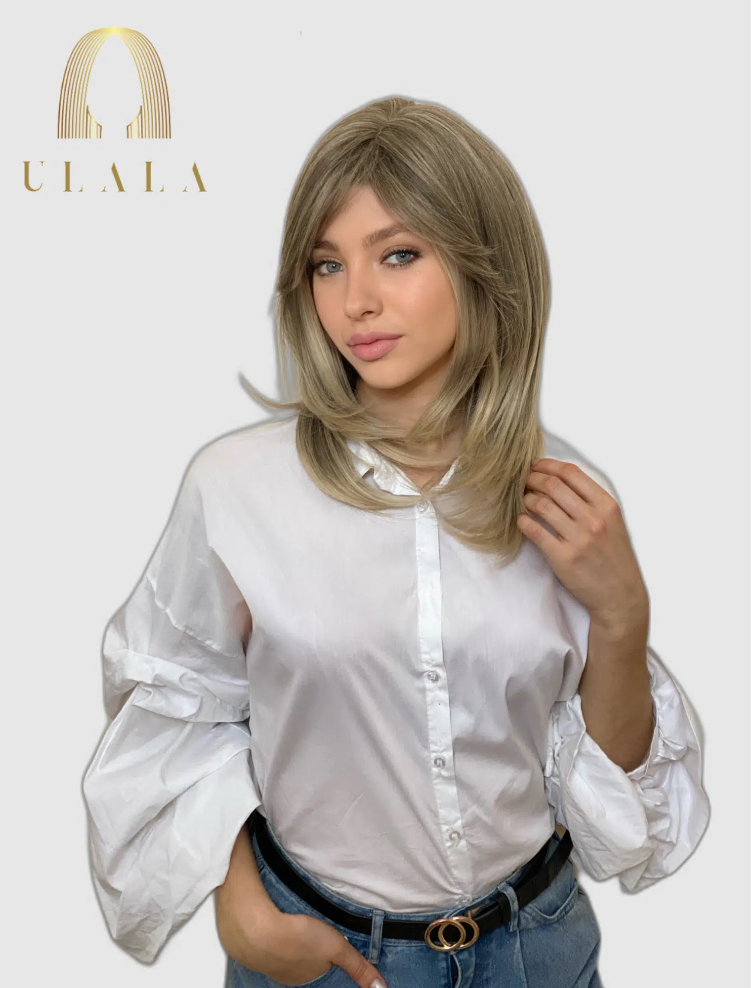 ulala.hu - paróka - természetes - emberi haj - sötétszőke