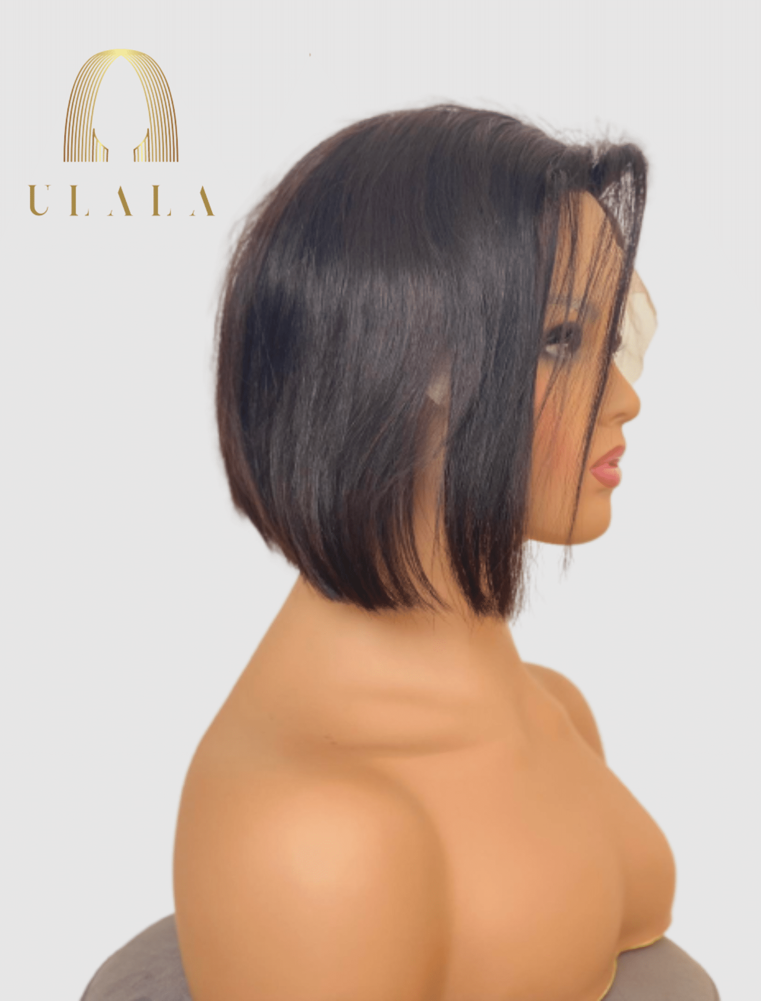 Barna asszimetrikus bob, lace front, háéós, csipke emberi haj paróka.