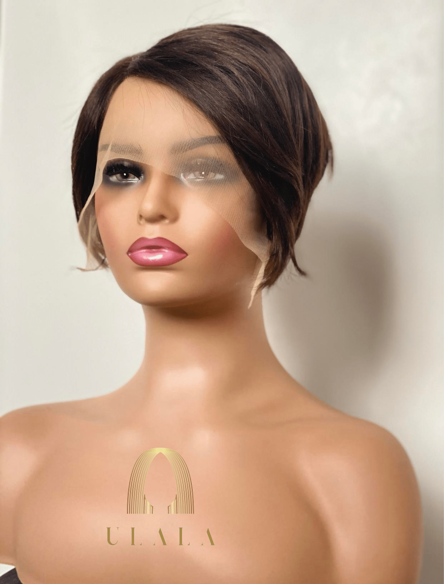 barna rövid hálós női paróka