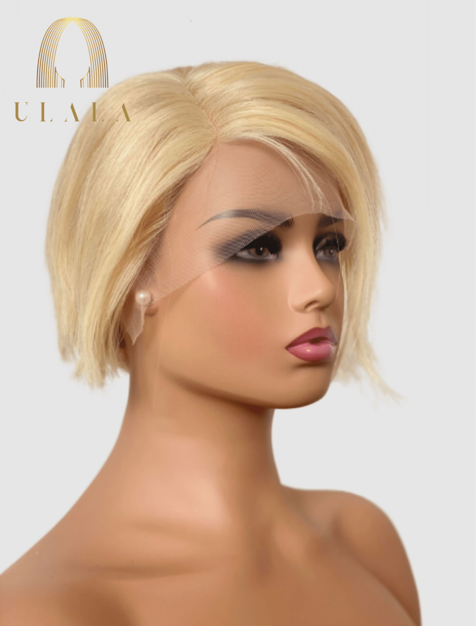 szőke rövid hálós csipke lace front paróka