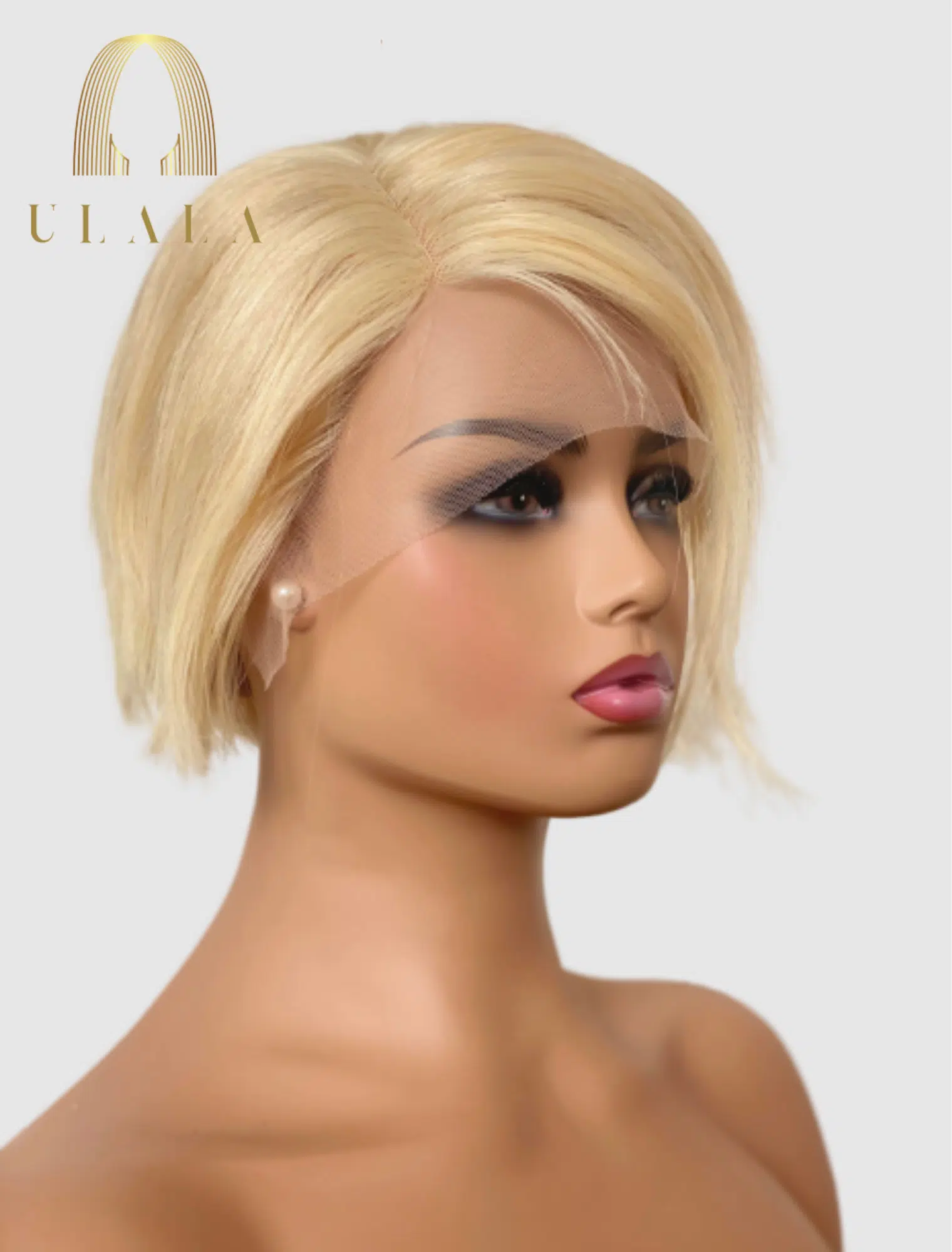 szőke rövid hálós csipke lace front paróka