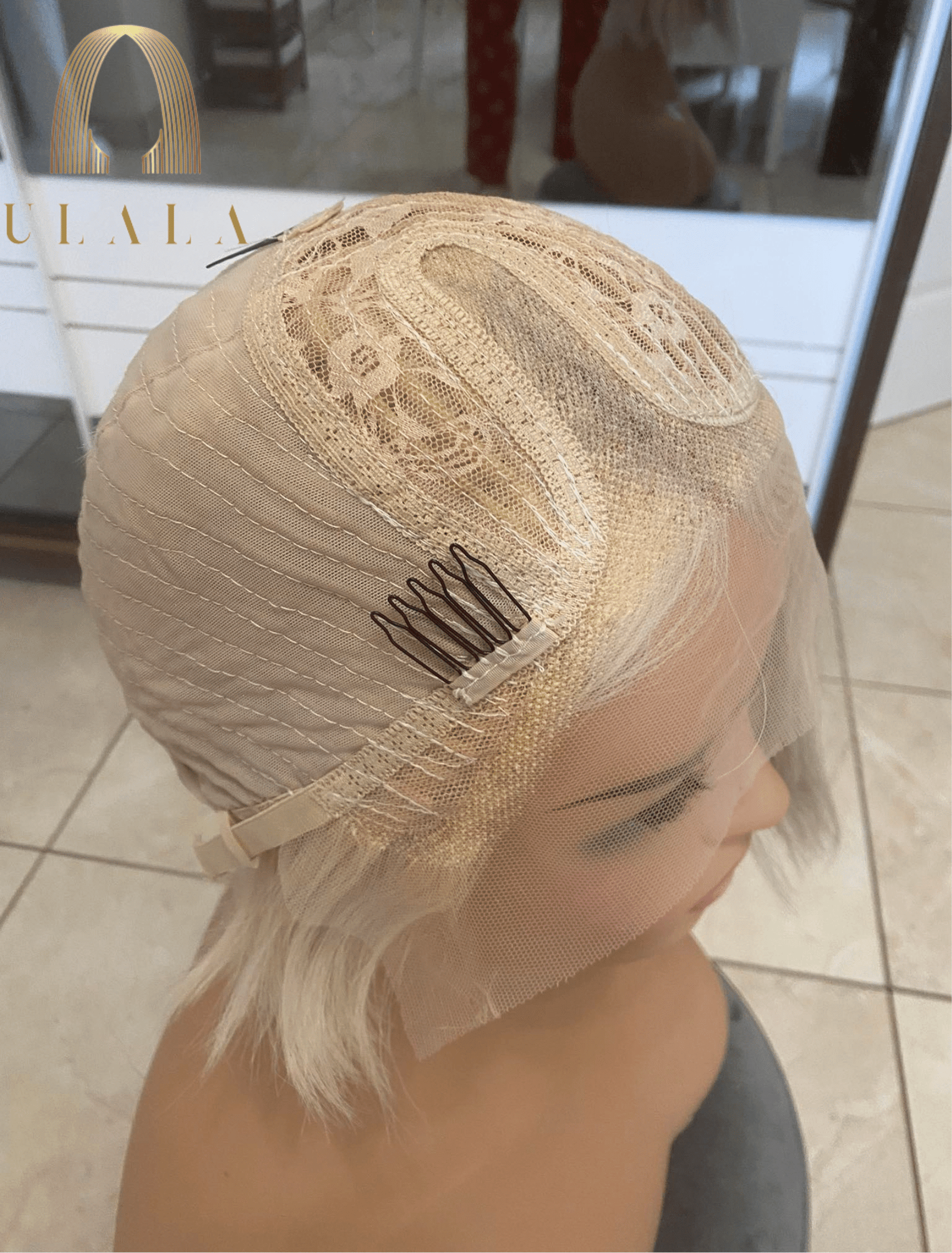 szőke hálós csipke lace paróka