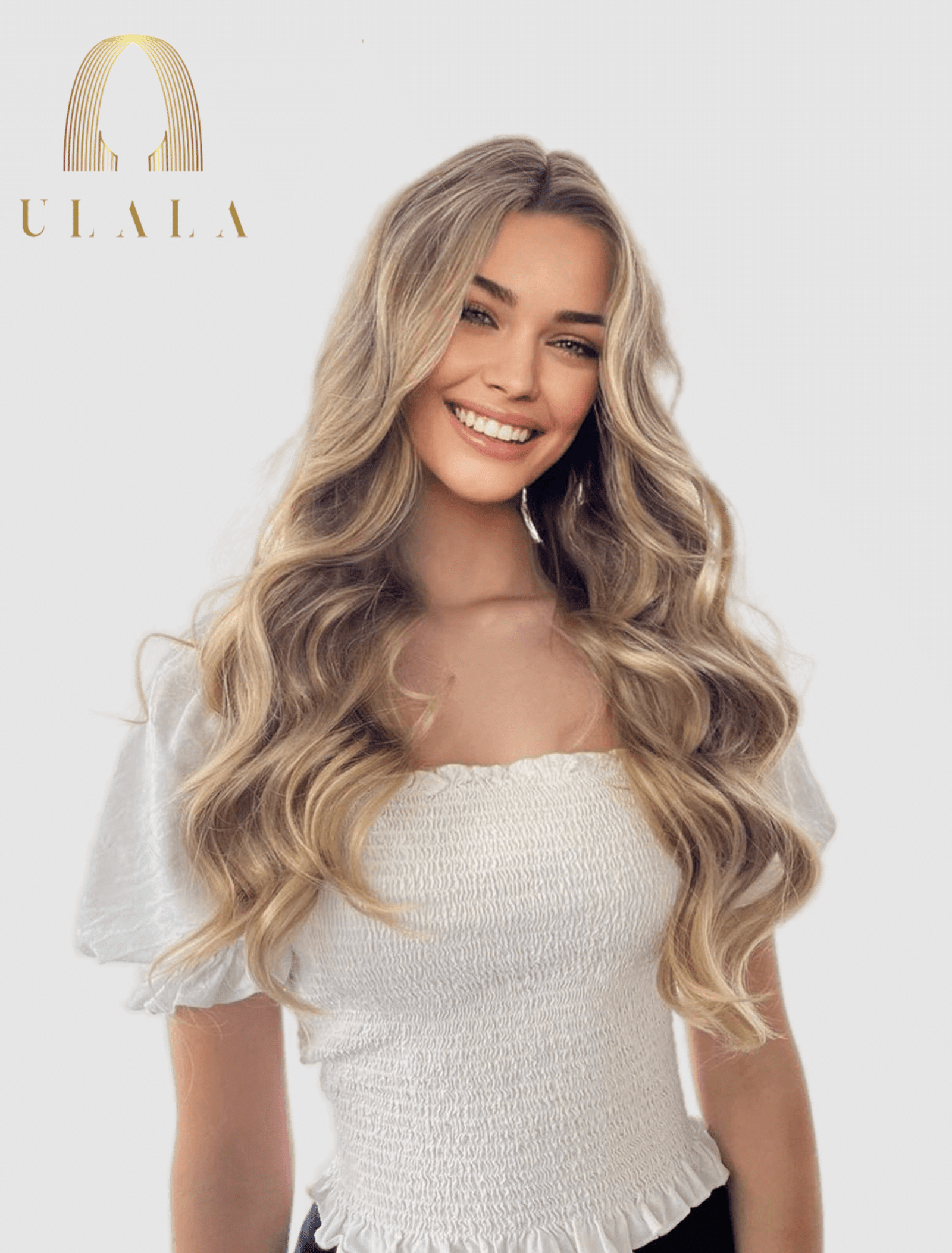 Hosszú szőke hálós paróka 100% valódi hajból