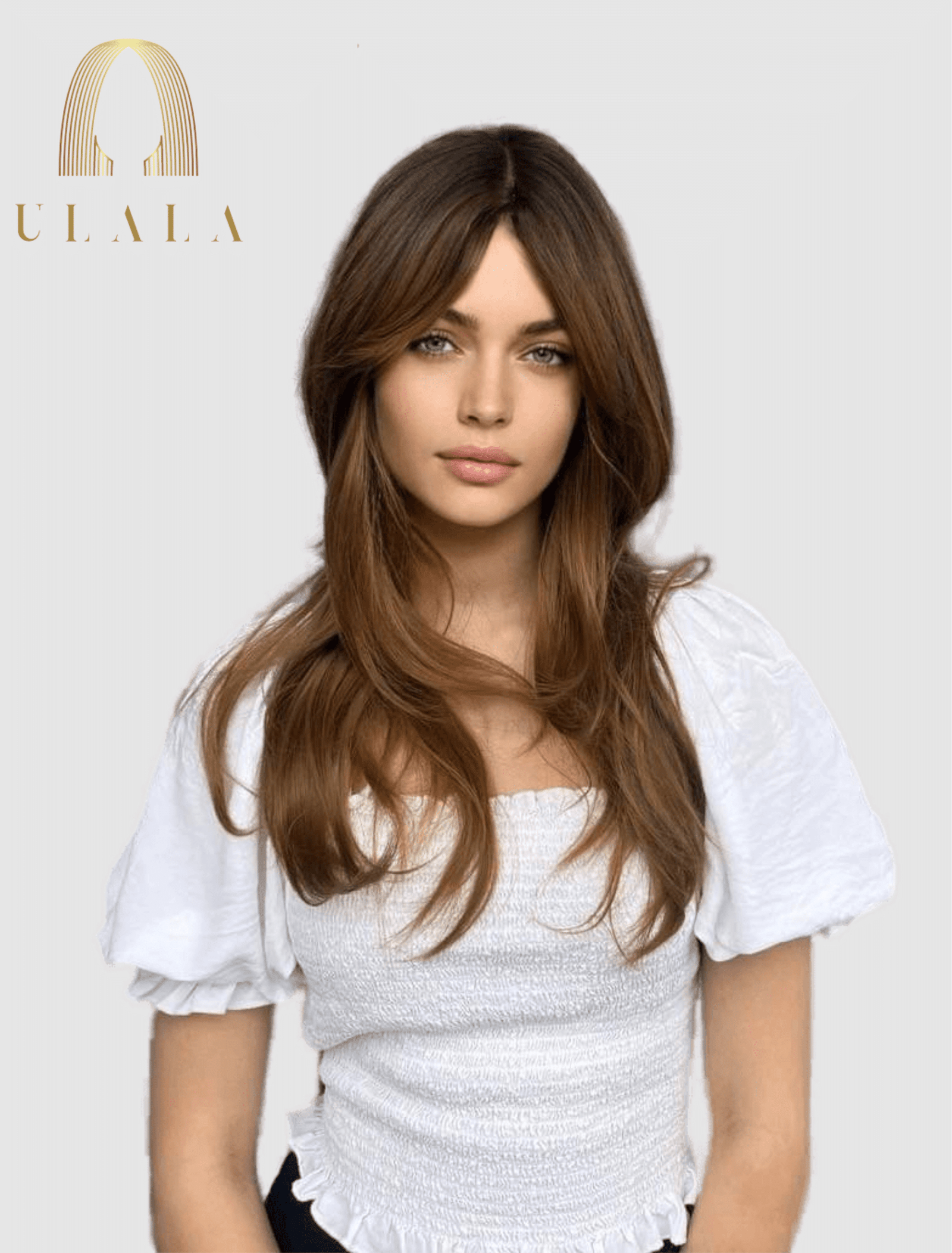 hosszú barna paróka valódi hajból