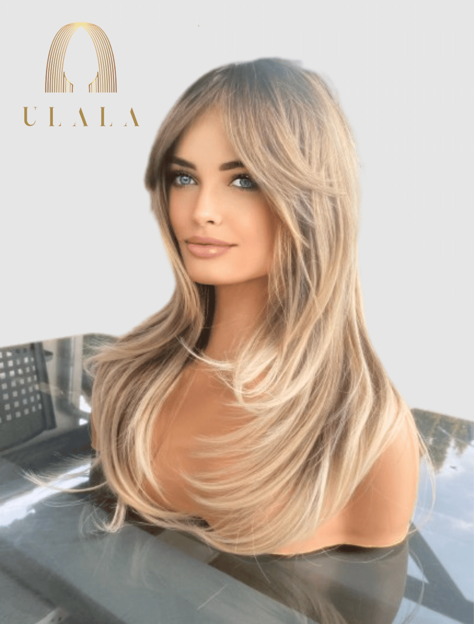 hosszú szőke balayage paróka emberi haj