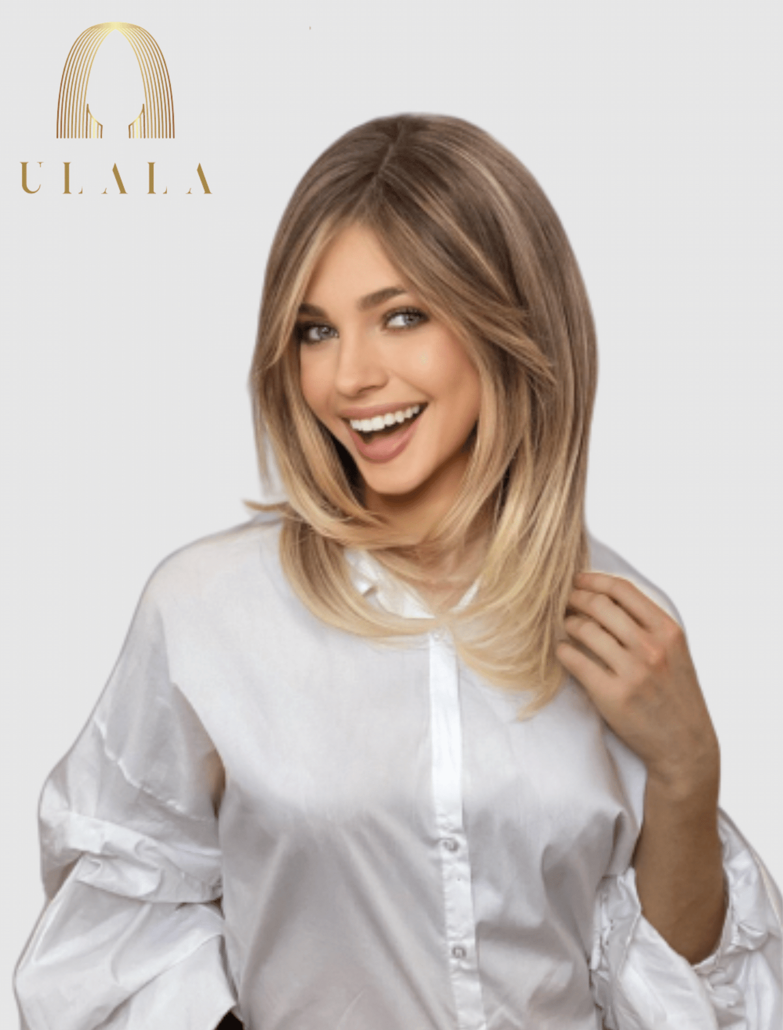 középhosszú szőke ombre paróka