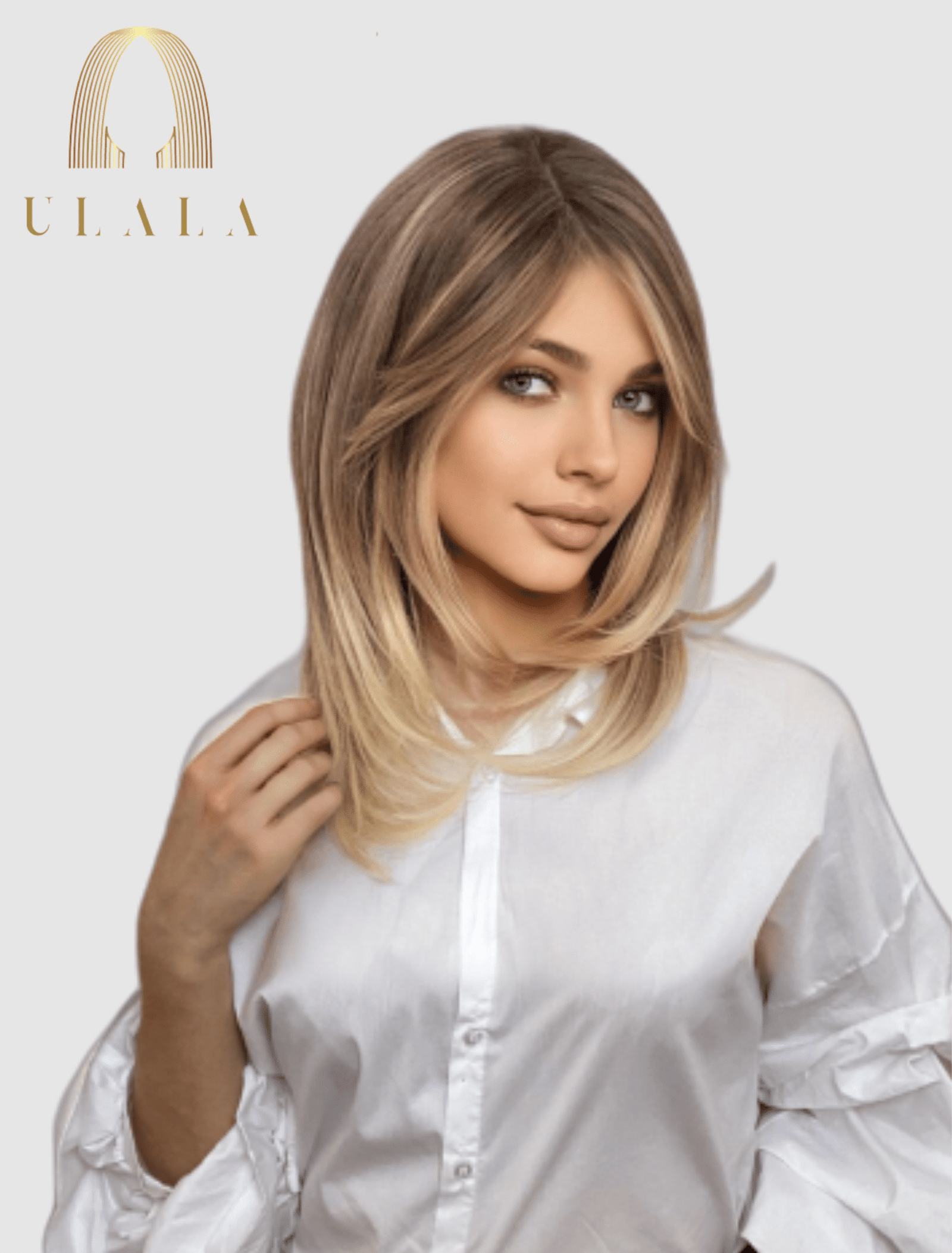 szőke ombre balayage paróka valódi hajból