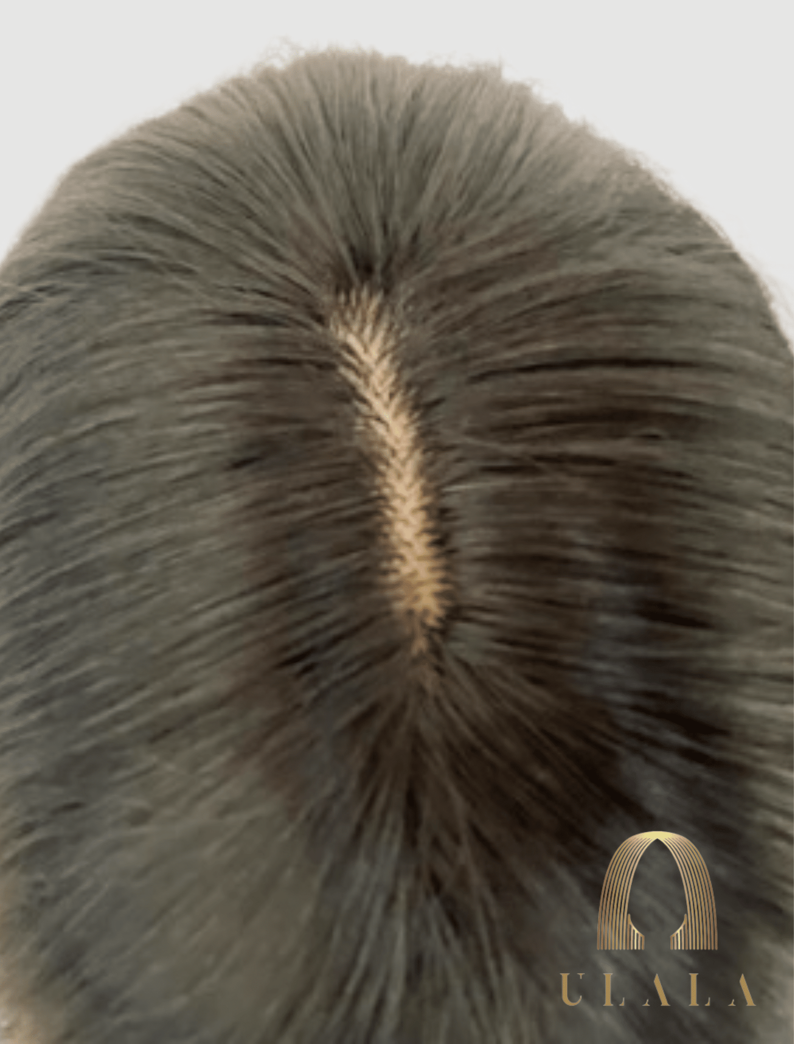 természetes, fekete paróka mű fejbőrrel